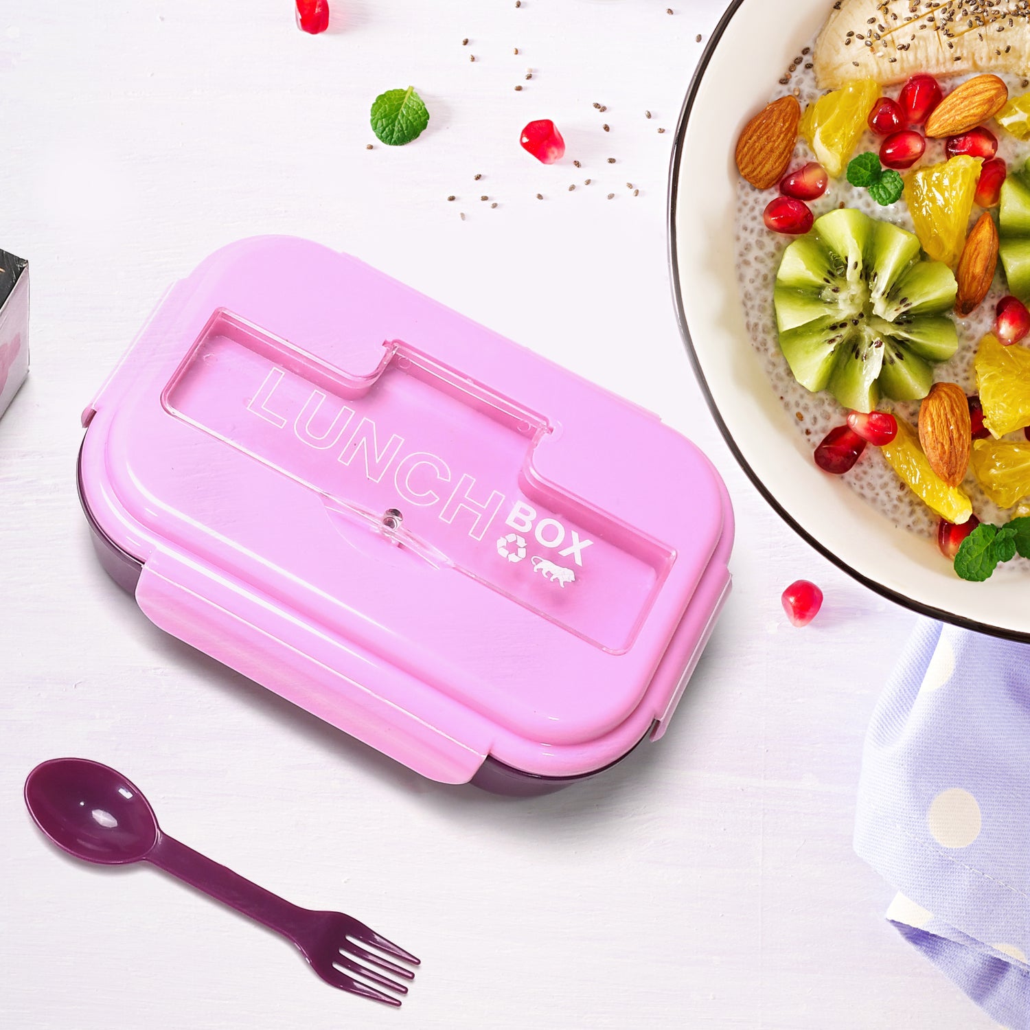 2809V LUNCH BOX 3 COMPARTMENT PLASTIC LINER LUNCH CONTAINER, PORTABLE TABLEWARE SET FOR OFFICE , SCHOOL & HOME USE DeoDap 2809V LUNCH BOX 3 COMPARTMENT PLASTIC LINER LUNCH CONTAINER, PORTABLE TABLEWARE SET FOR OFFICE , SCHOOL & HOME USE DeoDap